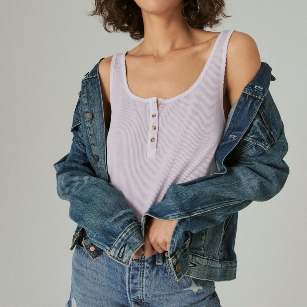 Lucky Brand Waffle knit tank top